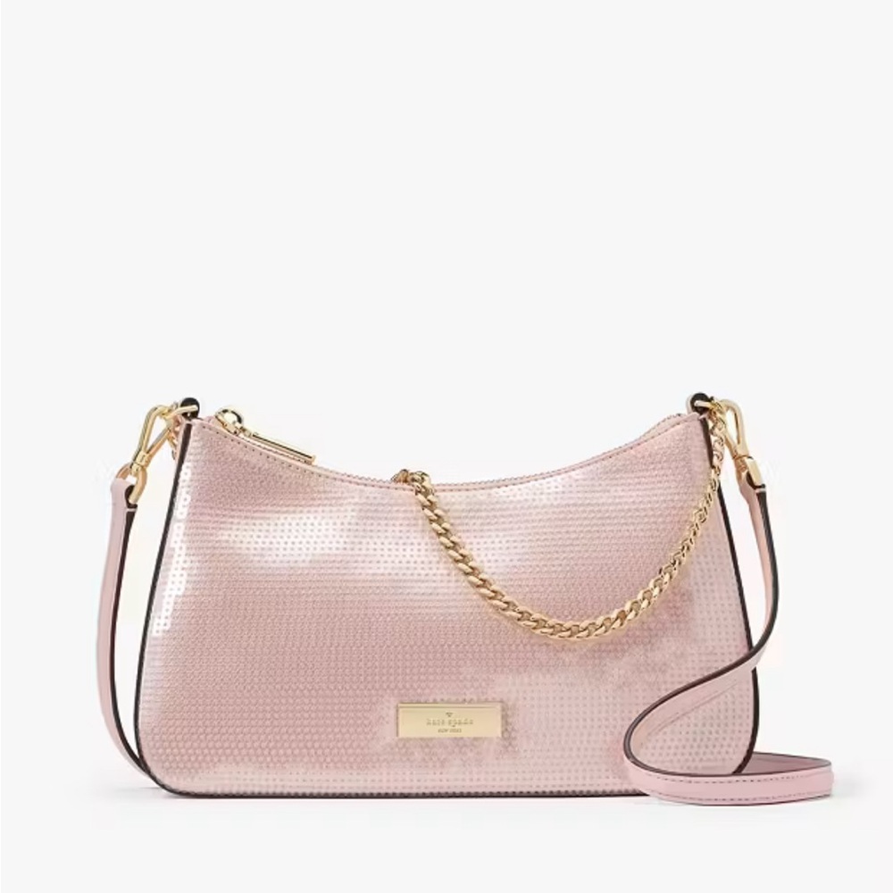 Kate Spade Sequin Crossbody. Rose Smoke, Approx. 10.5 x 6.50.